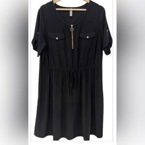 Black Zipper Front Dress